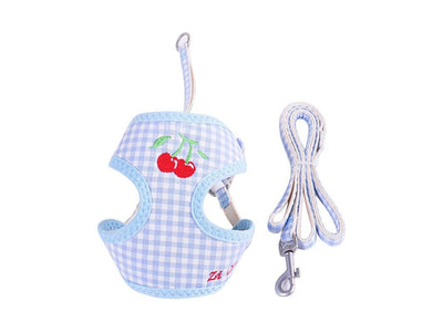 Plaid Embroidery Fruit Series Mesh Chest Pull + Snack Bag