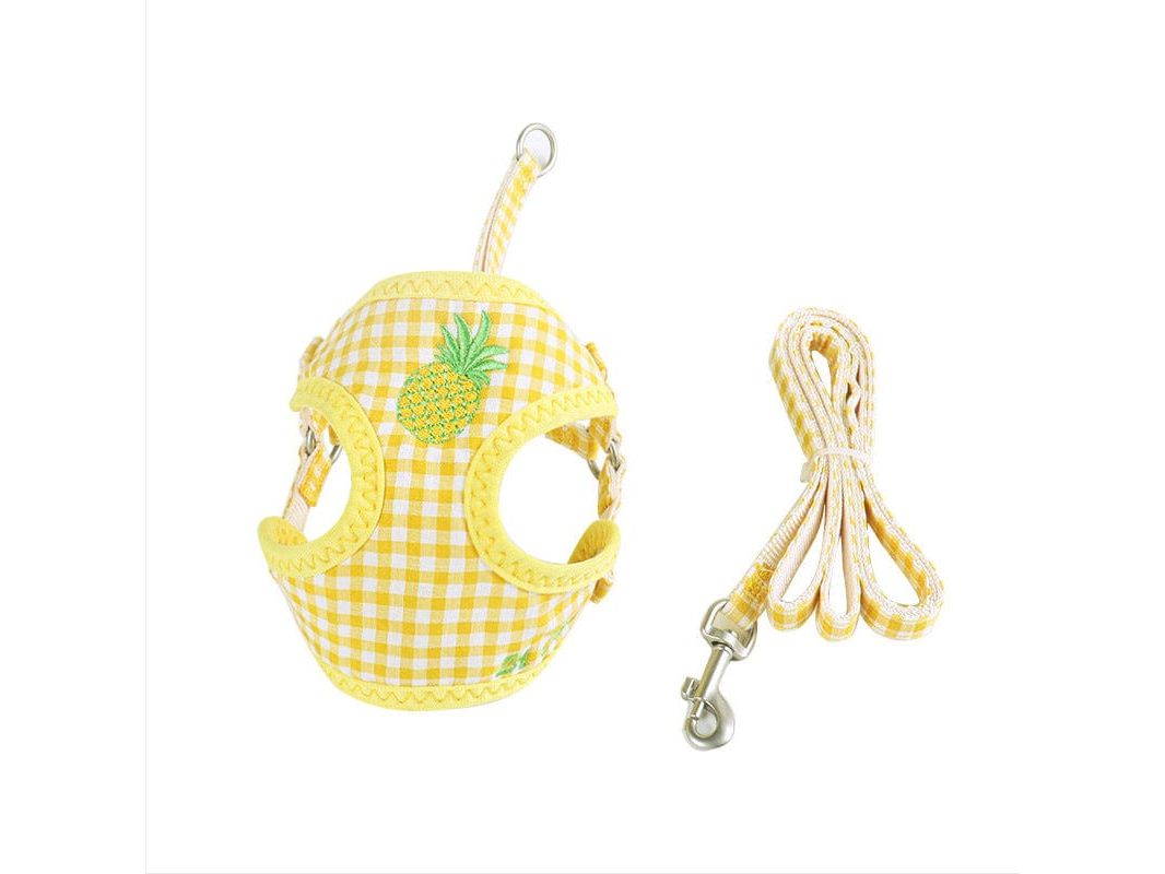 Plaid Embroidery Fruit Series Mesh Chest Pull + Snack Bag