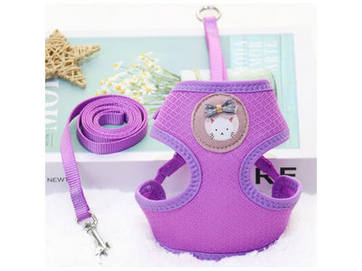 Candy Color Cartoon Bear Nylon Mesh Cat Pull Chest