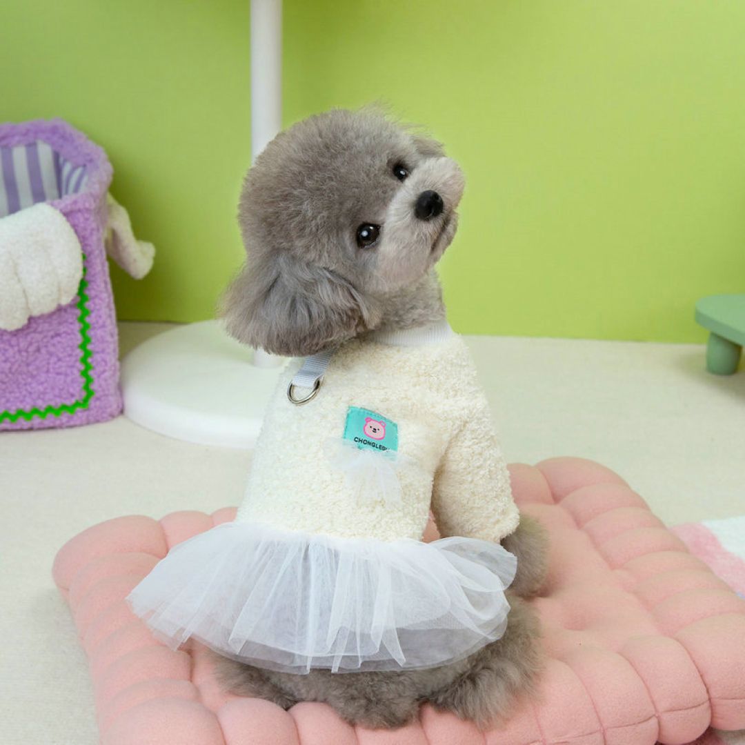 Pet Clothes Femal Cat White