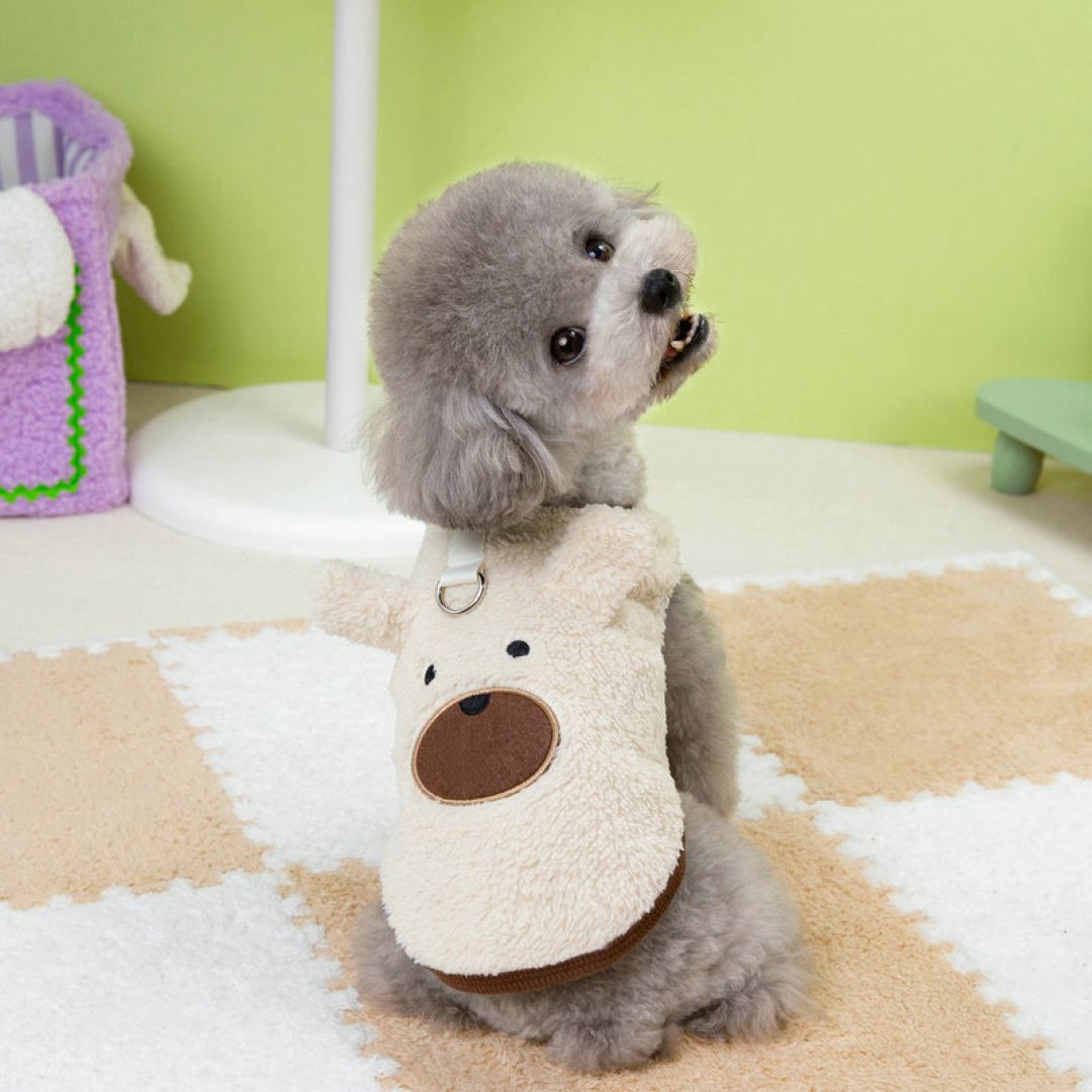 Pets Cool Warm Bear Shape Cat And Small Dog Beige