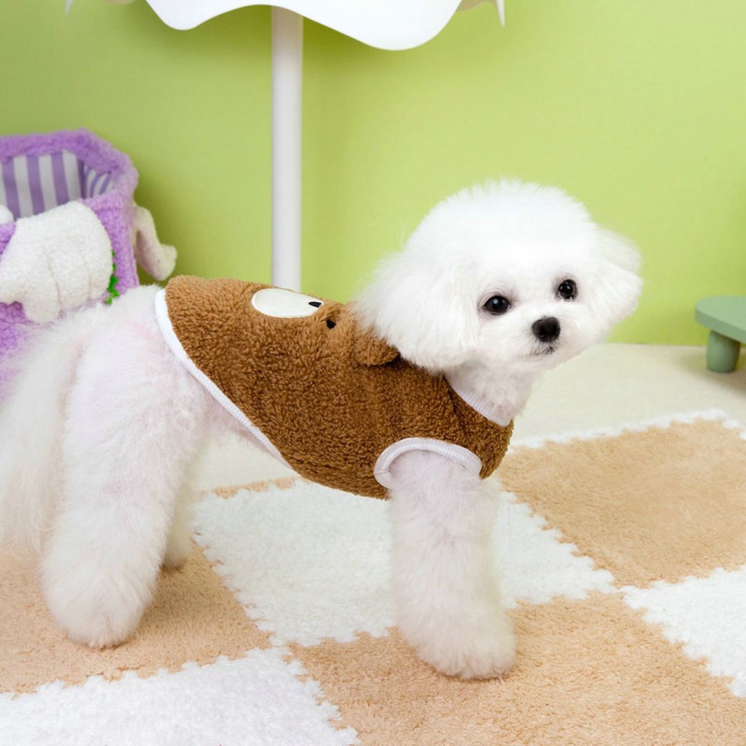 Pets Cool Warm Bear Shape Cat And Small Dog Brown