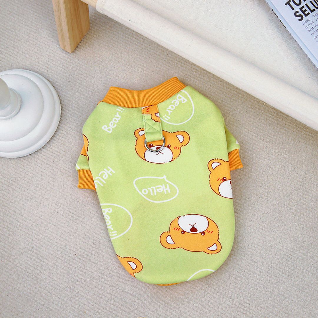 Small Dog And Cat Sweatshirt Light Green