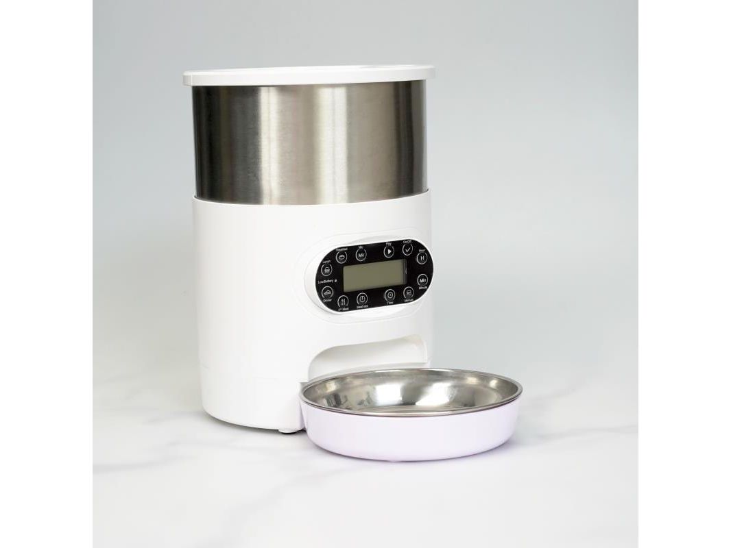 3L Cylindrical Stainless Steel Automatic Pet Feeder