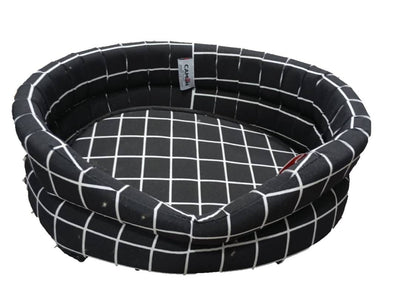 Oval Pet Bed Set "Digital Check"