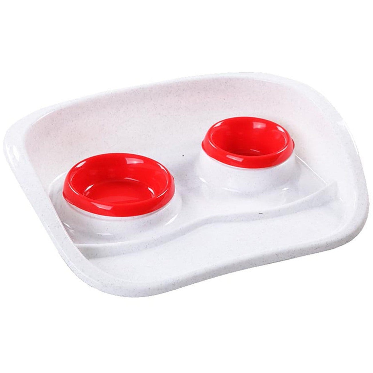 PAWISE Dinner Set with 2 Bowls – Anti-Splash Feeding Station for Cats and Dogs