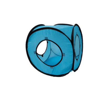 Blue pet play tunnel on a white background