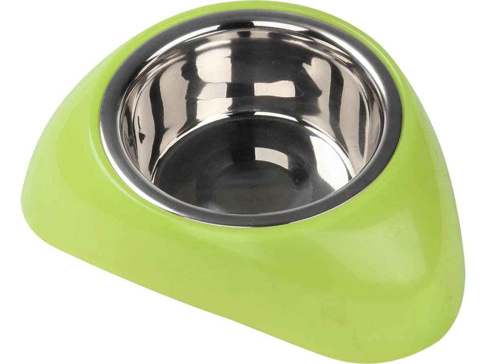 PAWISE Stainless Steel Bowl with Plastic Stand Green