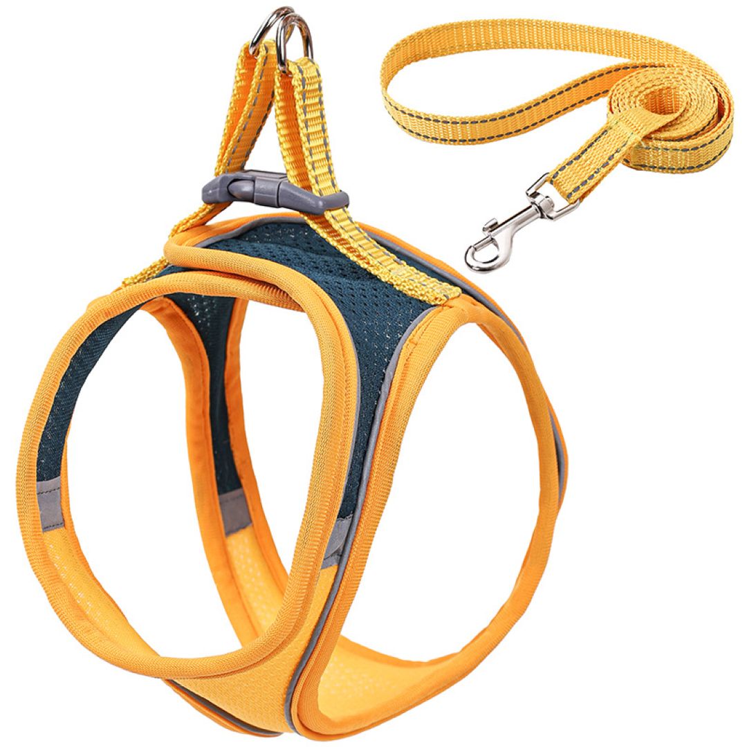 Leash Walking Chest Undershirt Type Anti-Breakaway Yellow