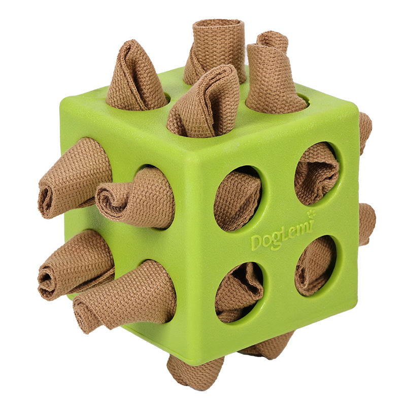 Bite Resistant Rubik`S Cube Box Puzzle Dog Toys Green