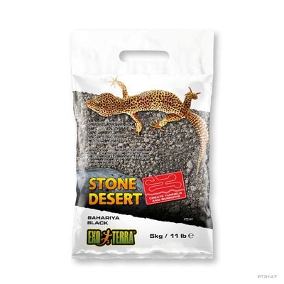 Exo Terra Stone Desert Bahariya Black 11 lb (5 kg) – Natural Desert &amp; Savannah Substrate