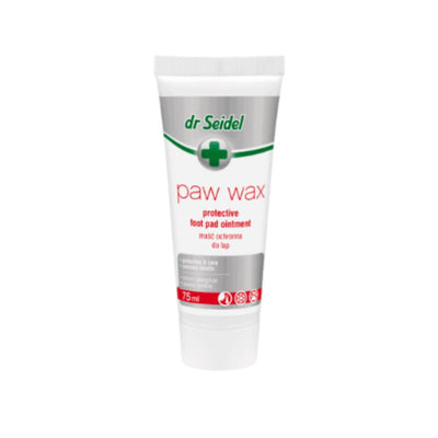 Tube of Dr Seidel paw wax on a white background