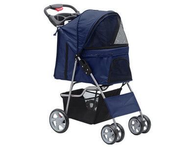 Pawise Pet Stroller with 4 Wheels - Blue