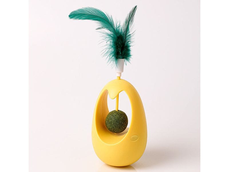 Pear-Shaped Pendulum Cat Mint Ball Feather Roly-Poly Toy