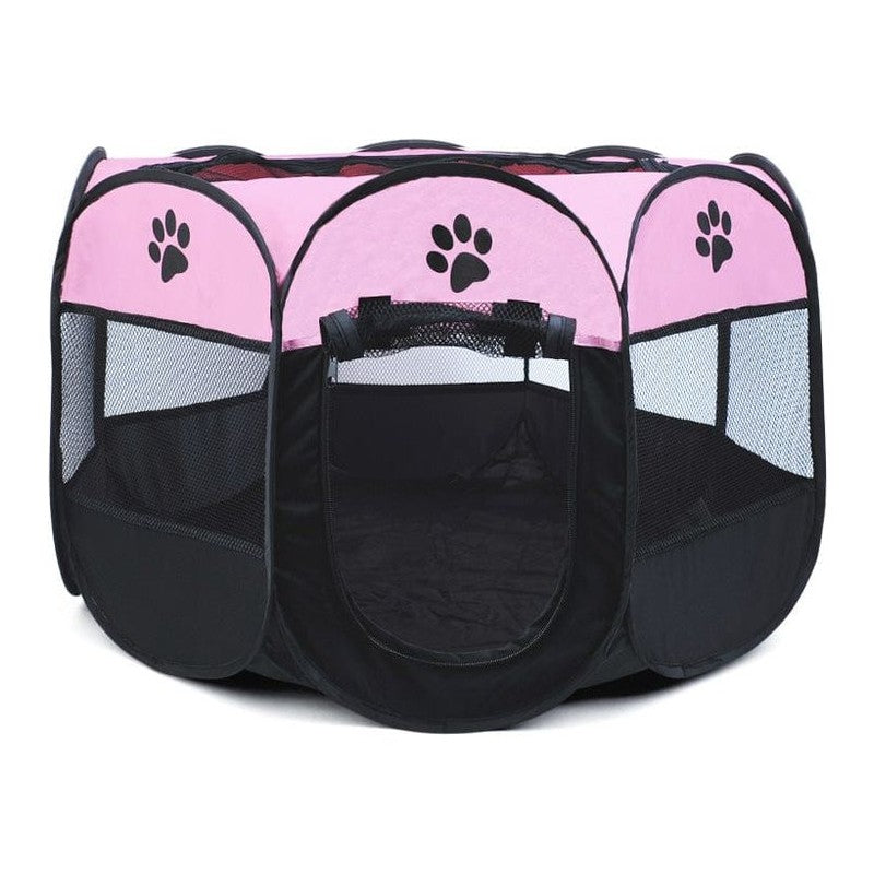 Pet Octagonal Folding Fence Pink