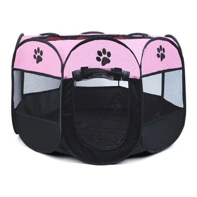 Pet Octagonal Folding Fence Pink