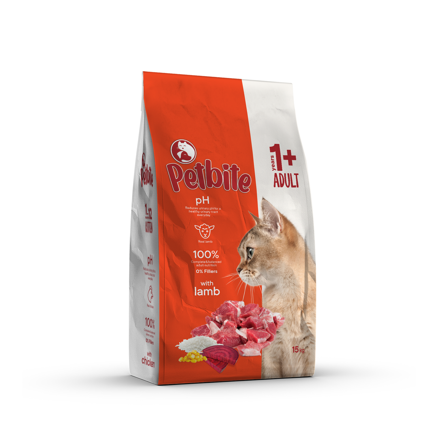 PETBITE ADULT CAT FOOD WITH LAMB 15 KG