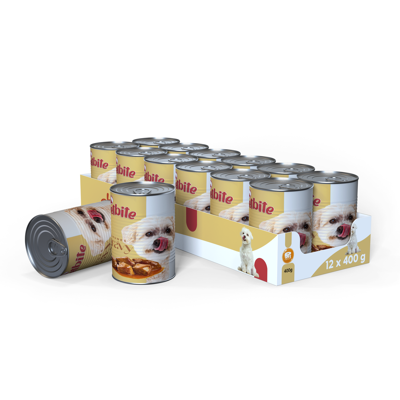 PETBITE ADULT DOG BEEF CHUNK IN GRAVY 12x400 GR