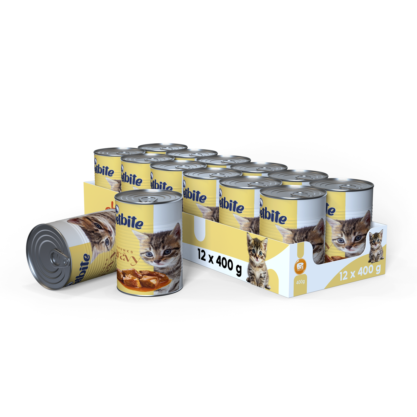 PETBITE KITTEN CHICKEN CHUNK IN GRAVY 12x400 GR