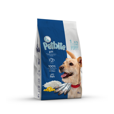 PETBITE PUPPY FOOD WITH FISH 15 KG