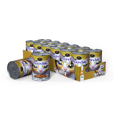 PETIVA KITTEN CHICKEN CHUNK IN GRAVY 12x400 GR
