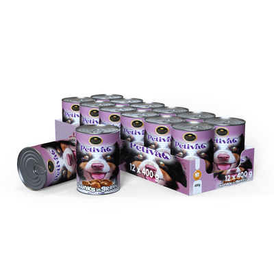PETIVA ADULT DOG LAMB CHUNK IN GRAVY 12x400 GR