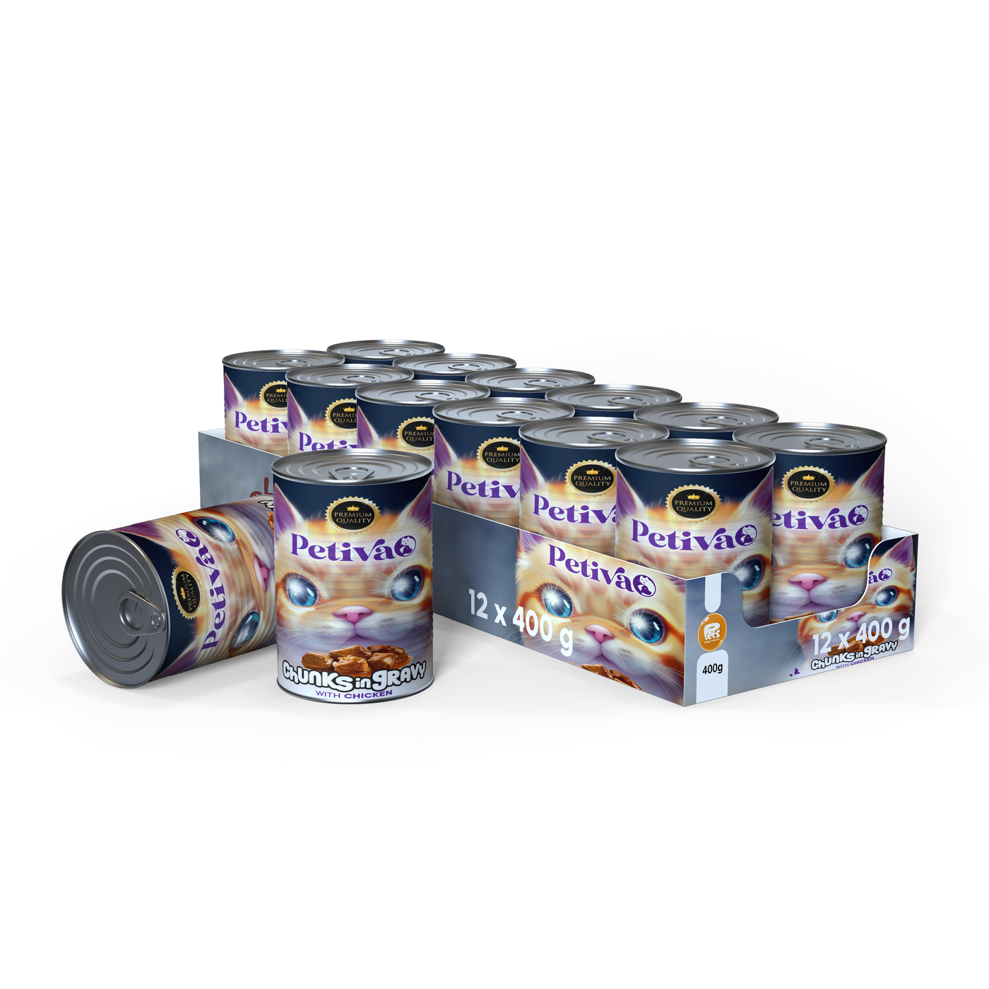 PETIVA KITTEN CHICKEN CHUNK IN GRAVY 12x400 GR