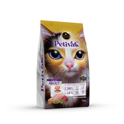 PETIVA ADULT CAT FOOD WITH CHICKEN 1.5 KG
