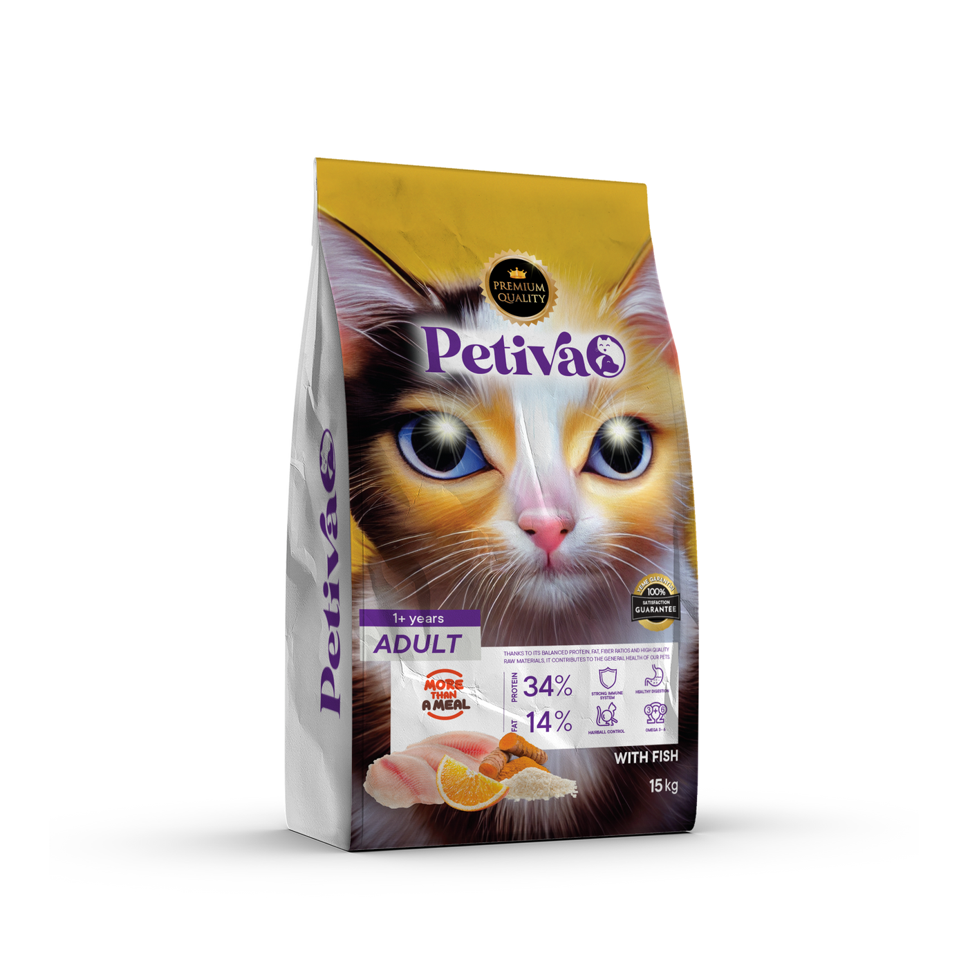 PETIVA ADULT CAT FOOD WITH FISH 15 KG