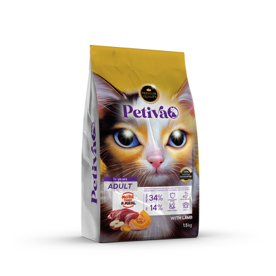 PETIVA ADULT CAT FOOD WITH LAMB 1.5 KG