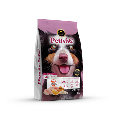 PETIVA ADULT DOG FOOD WITH FISH 3 KG