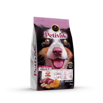PETIVA ADULT DOG FOOD WITH LAMB 15 KG
