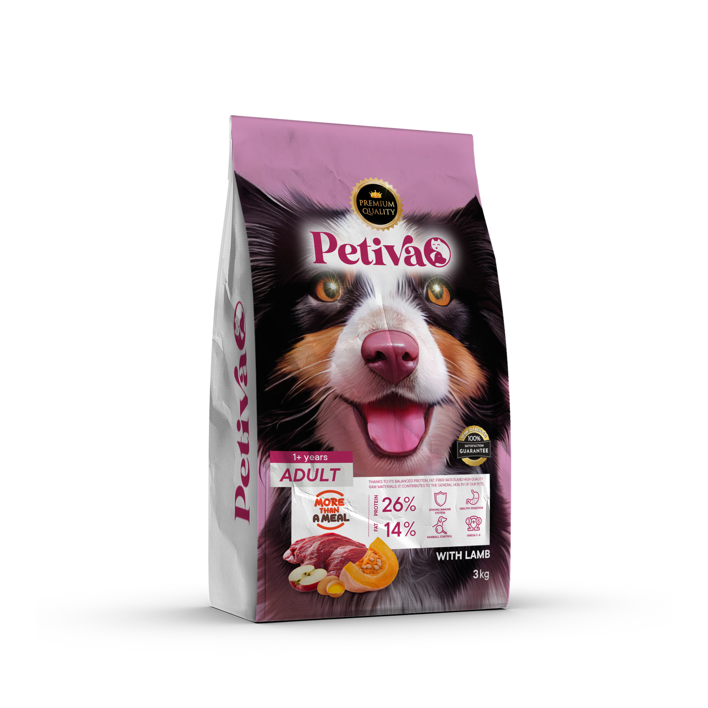 PETIVA ADULT DOG FOOD WITH LAMB 3 KG