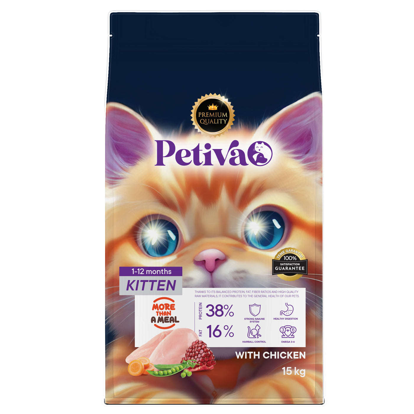 PETIVA KITTEN FOOD WITH CHICKEN 15 KG