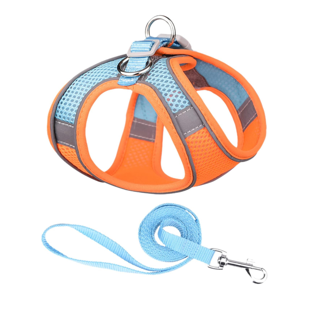 Harness Colorblocked Mesh Bust Orange Blue Xxs