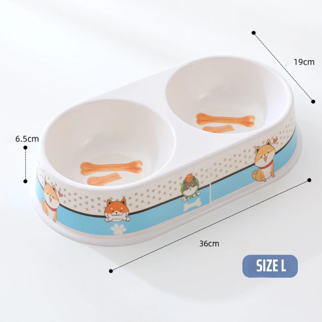 Snoopy Dual Pet Bowls 35.5×18.5×6.5cm