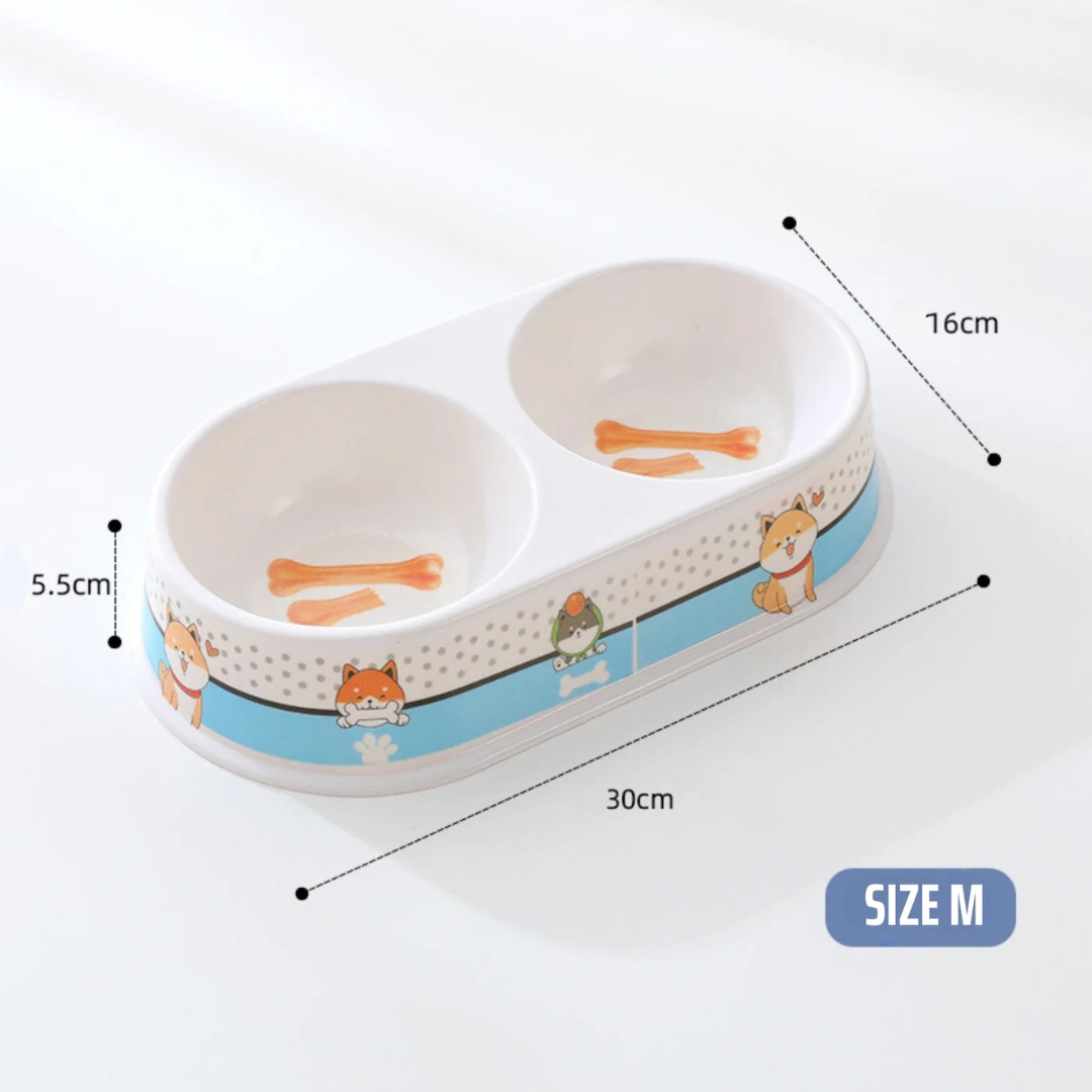 Snoopy Dual Pet Bowls 30×16×5.5cm