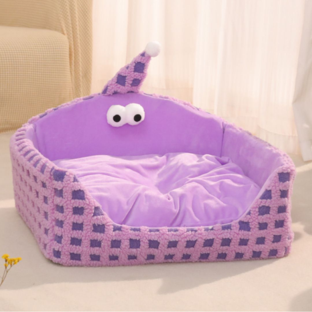 Purple Monster Pet Bed 47×41×25cm