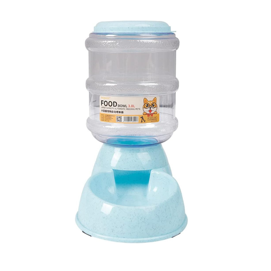 3.8L Automatic Pet Feeder & Waterer Set Blue