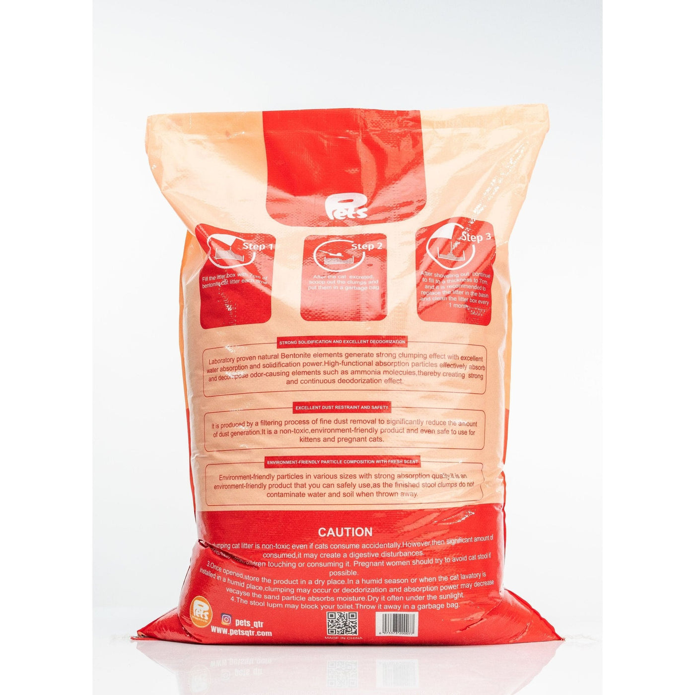 Pets Bentonite Cat Litter with Rose Scent – 20kg Back