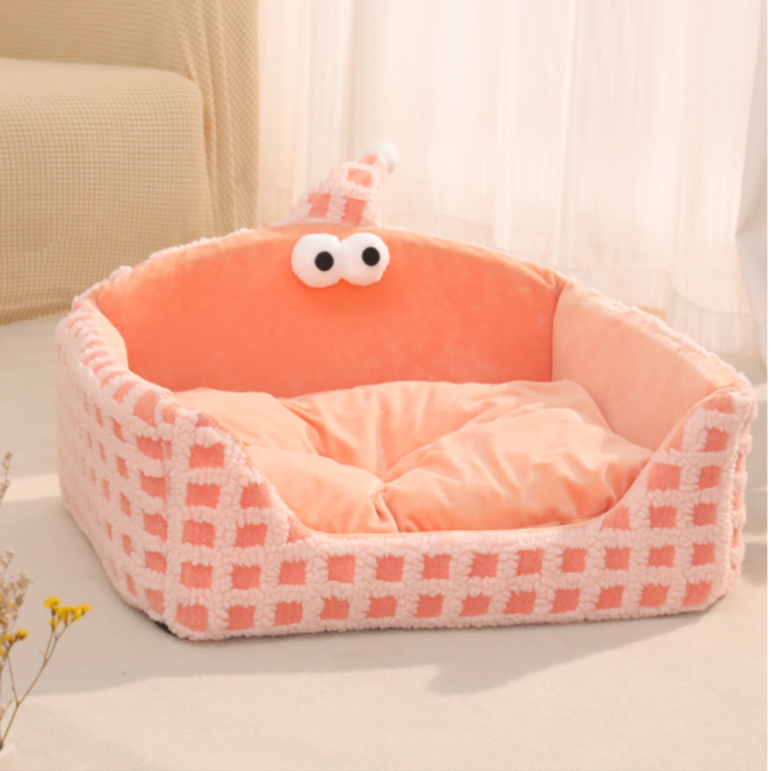 Pink Monster Pet Bed 47×41×25cm
