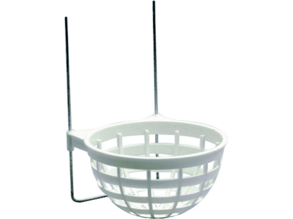 Plastic Nest Basket with Metal Hooks White