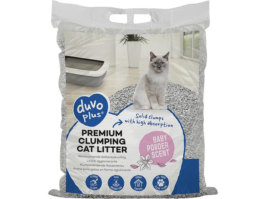 Premium clumping cat litter baby powder scent 12kg