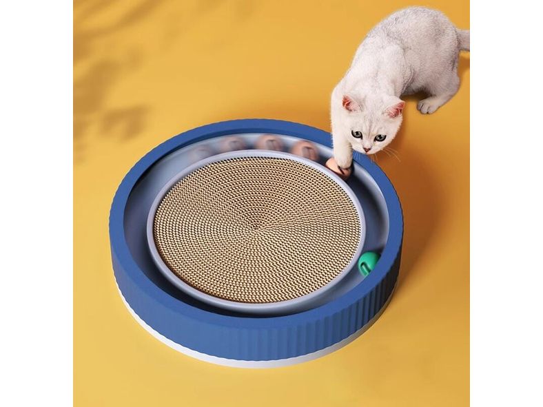 HOOPET Round Cat Scratch Plate (Mist Grey Blue) XL As photo 450mmX70mm