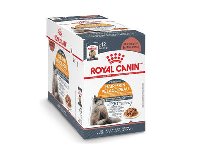 ROYAL CANIN Intense Beauty in Gravy wet food for cats, promoting a healthy coat and skin with omega fatty acids while supporting weight and urinary health