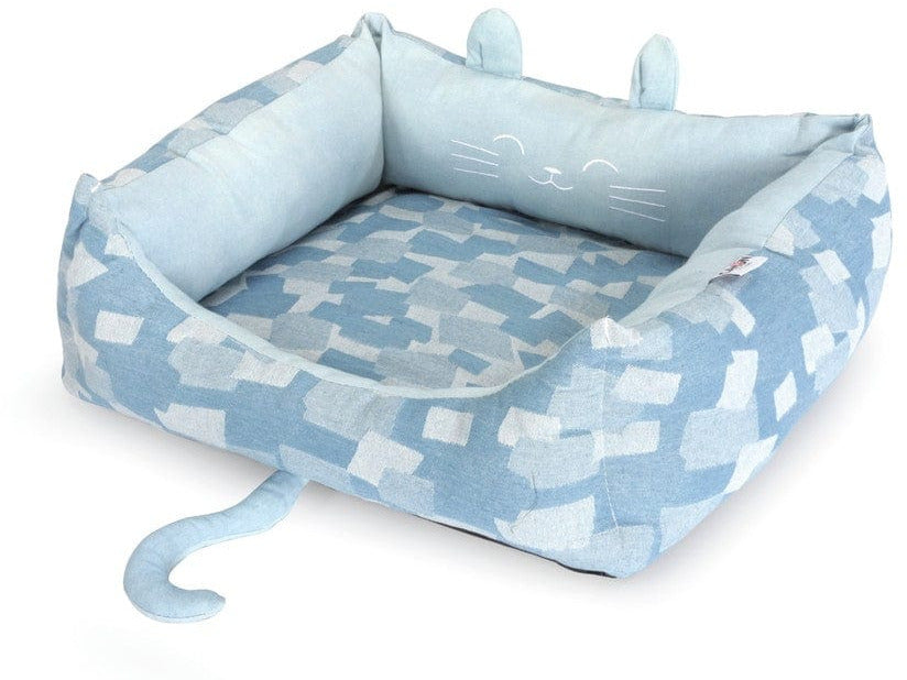 Rectangular Bed 55x50x20 cm – "Denim Cat"