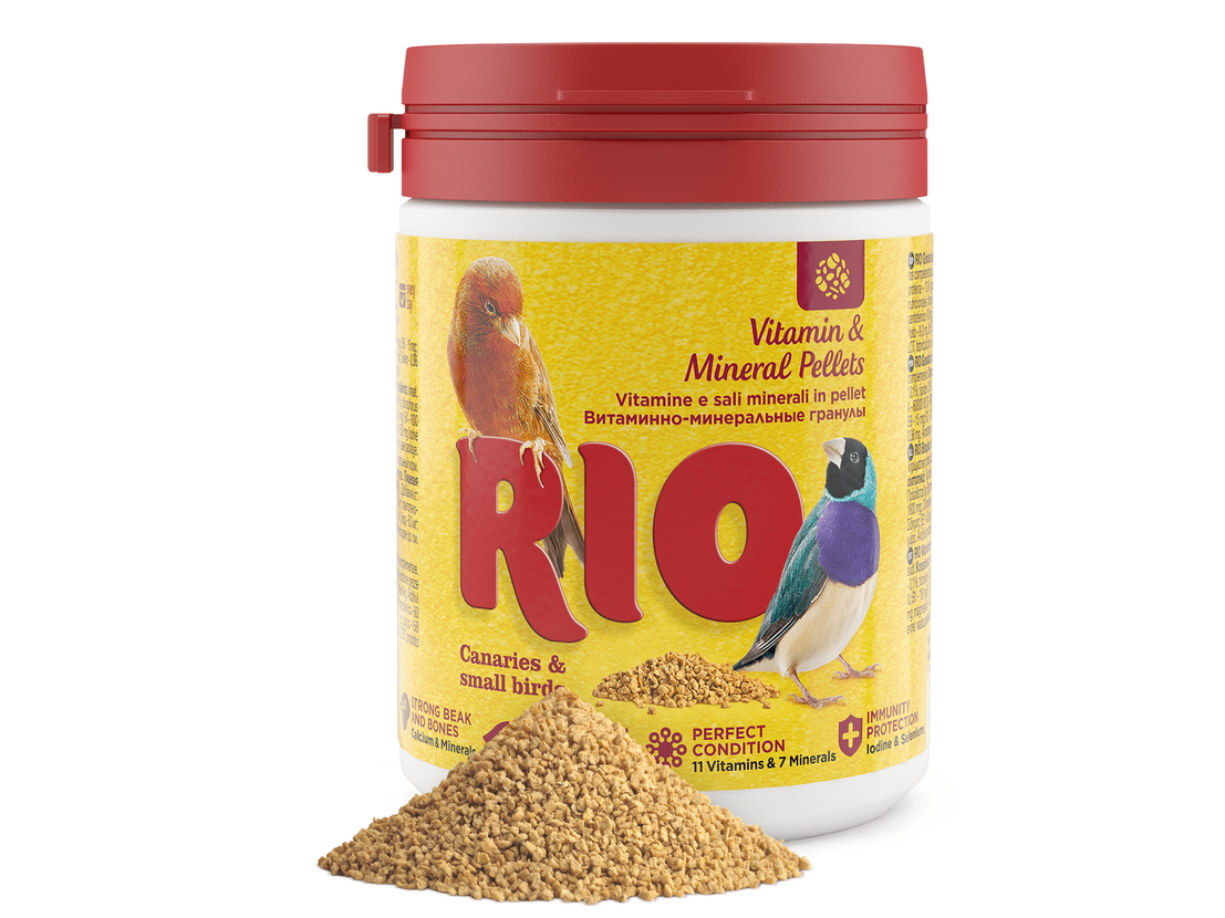 Rio Vitamin And Mineral Pellets For Canaries, Exotic Birds And Other Small Birds, 120 G