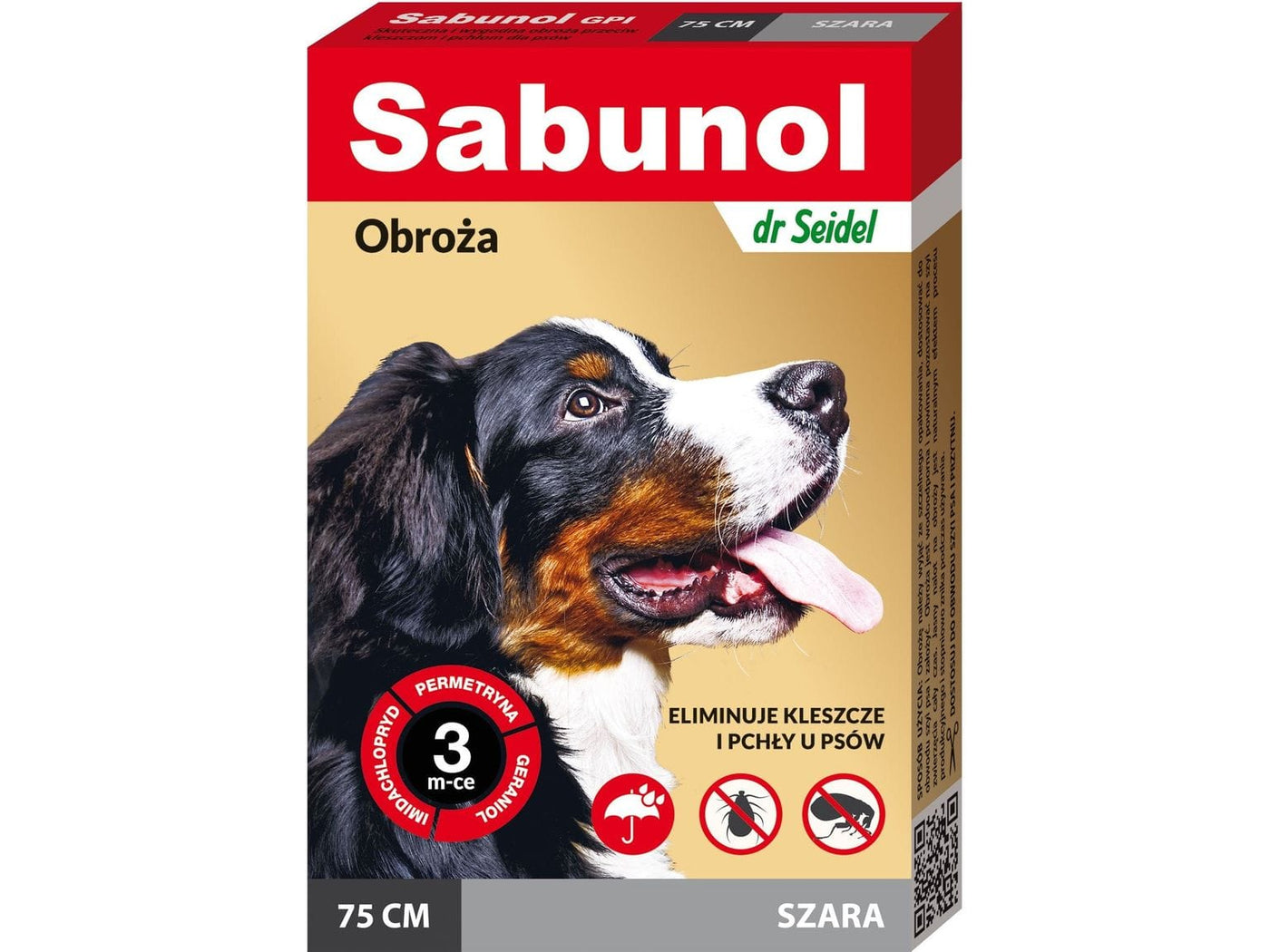 SABUNOL - reflective collar against ticks and fleas for dog 75 cm