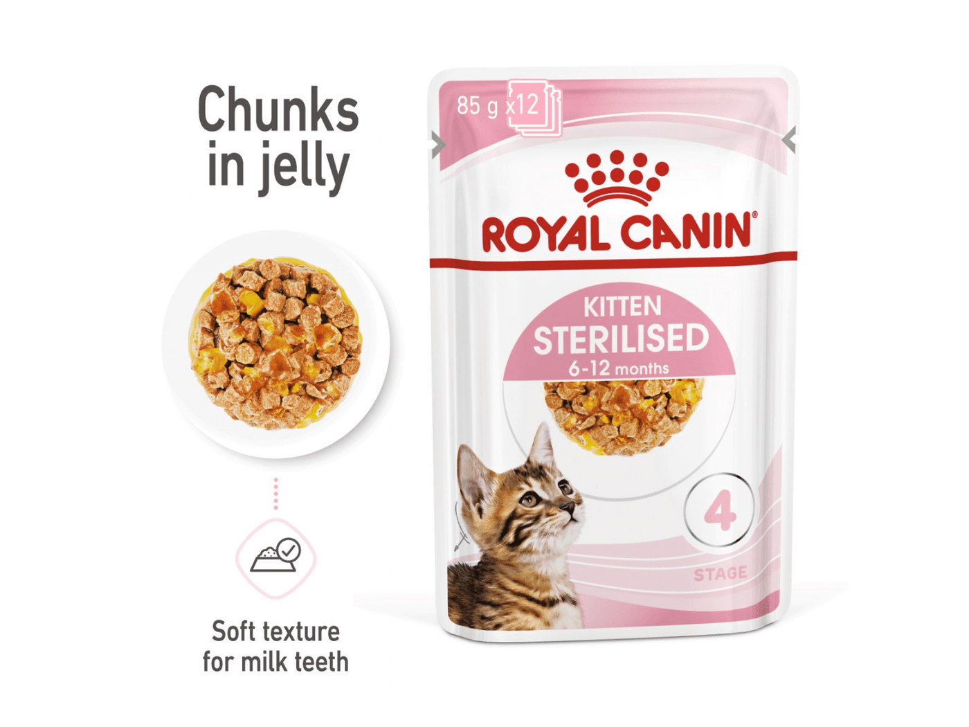 Feline Health Nutrition Kitten Sterilised Jelly 1x85g (WET FOOD - Pouches)