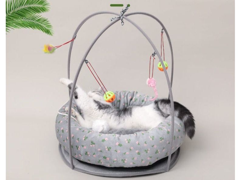 Pet Cotton Nest - Cradle Floral Gray